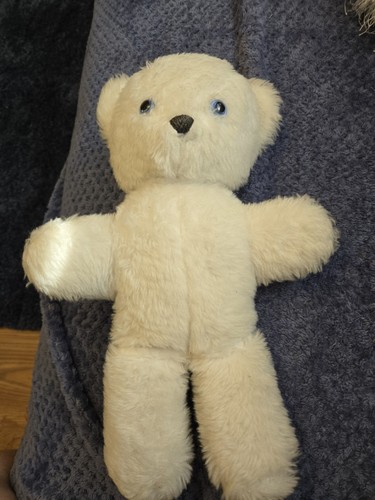 Vintage white teddy bear - white,