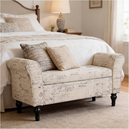 Upholstered window seat with - seat,