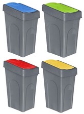 50L Large Plastic Recycling Bin Rubbish Dustbin Recycle Waste Kitchen Outdoor UK