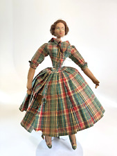 Stunning Antique / Vintage French Moulded Cloth Bodied Boudoir Style Doll 30cm