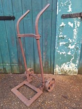 Vintage Steel Porters Sack Barrow Trolley Cast Iron Wheels FREE UK P&P 