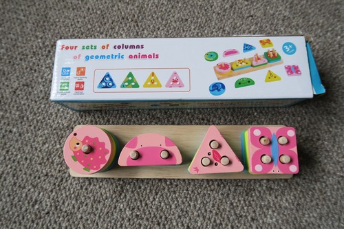 Colourful wooden shape sorter