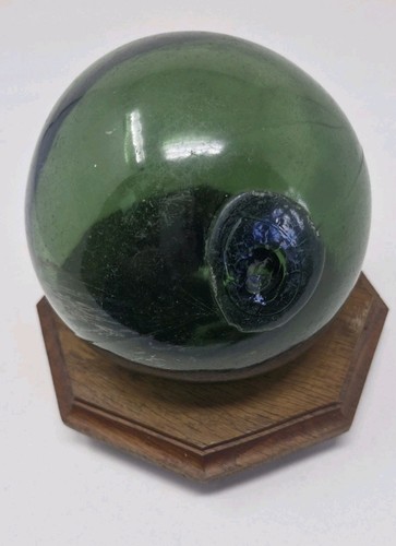 Vintage green glass fishing - glass,