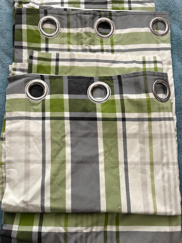 Dunelm green check - green, eyelet