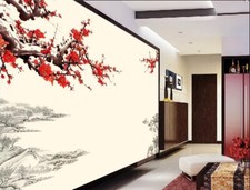 3D Red Plum Blossom R12537