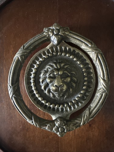 Brass lions head - door, knocker