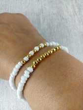 Gold Tone white bracelet SET