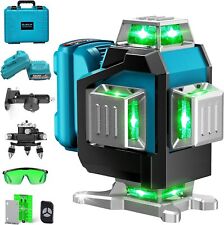 16 Line Laser Level 4x360° Self Leveling Outdoor Indoors + Laser Detector Receiver