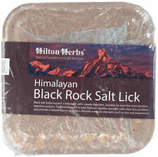 Hilton Herbs Himalayan Black Rock Salt Lick with Rope 1kg Supplement For Horses