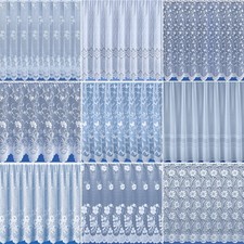 Luxury White Net Curtain Floral, Butterfly, Abstract And Plain Designs Available