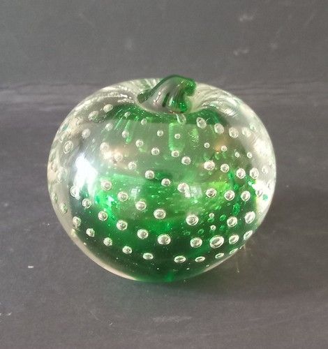 Vintage green glass apple - vintage,