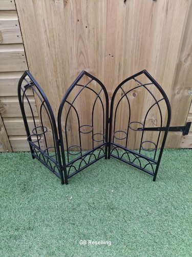 Metal tri fold candle holder - tri, holder/