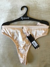 GOSSARD SUPERBOOST SATIN NUDE THONGS SIZE LARGE. X 3 PAIRS  BNWT