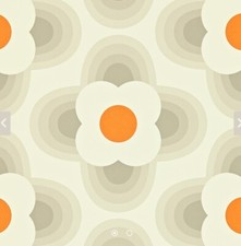 Orla Kiely House wallpaper 1 roll Pattern: striped petal. colour: fog