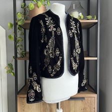 Zara Velvet Jacket M 10 Black
