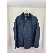 Waxed Cotton Jacket – Black – Corduroy Collar – Size Small