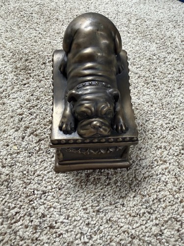 Bronzetone bulldog bookend - bulldog,
