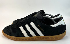 Adidas Hamburg  Mens Trainers Black White Gum Sneakers UK Size 10