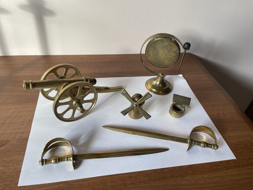 Vintage brass cannon - brass,