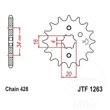 JT Front Sprocket 16 T 428 P JTF1263.16 For Yamaha YZ 80 4V1 1981
