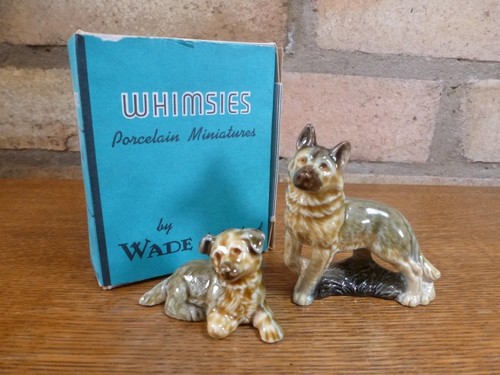 Vintage wade porcelain dogs - a,
