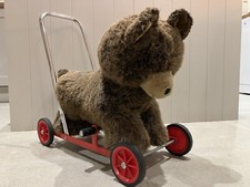 Vintage Merrythought For Harrods Push Along Bear Childs Classic Walker Toy *VGC*
