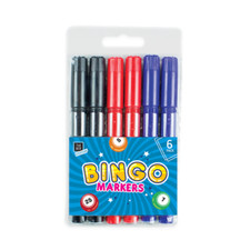6 Pack Bingo Dabbers  Markers Multi-Coloured Pens For Bingo Tickets UK STOCK