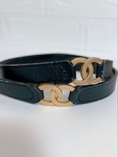 CHANEL Black Leather Belt