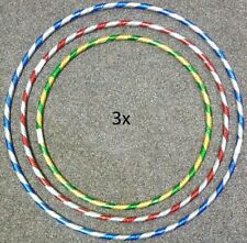 New 3 x Multi Colour Kids ADULT Hula Hoop Durable Plastic Indoor Outdoor Fitness