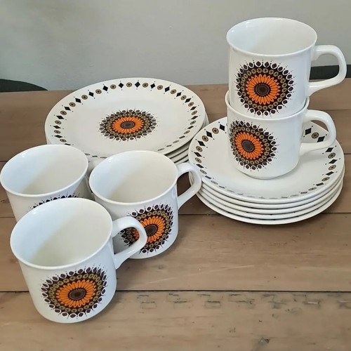 Five vintage cup saucer - five,
