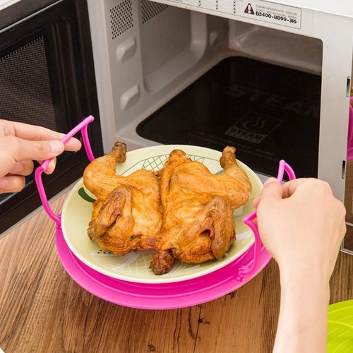Microwave tray with folding - with,
