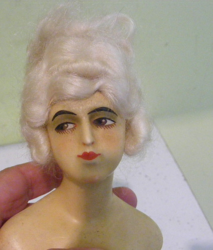 Vintage 1920s wax half doll