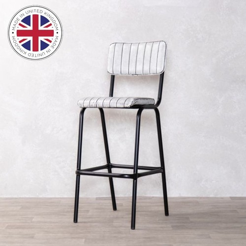 White faux leather bar stool - white,