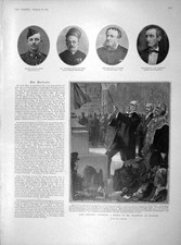 Original Old Antique Print