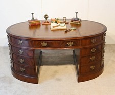 Oval Partners Desk Mahogany