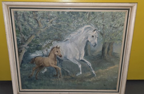 Vintage large framed signed - vintage,