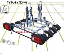Super Deal ! Titan 4 Bike Rack Cycle Carrier on Tow bar 13pin (75kg capacity)