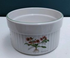 Simpsons Ovenstone Cookware Souffle Dish / Oven Dish Botanical Floral Design 