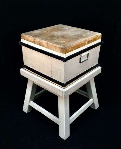 Antique wooden butchers - wooden, block