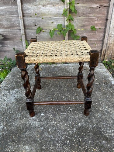 Vintage wooden footstool stool - wooden,