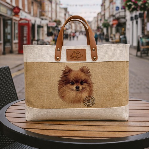 Pomeranian tote bag large - large, dog