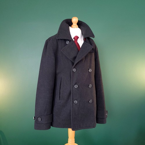 Superdry wool peacoat overcoat - superdry,