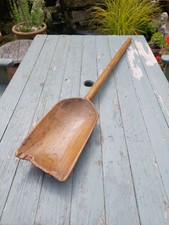 Antique French Long Wooden Grain Scoop Shovel