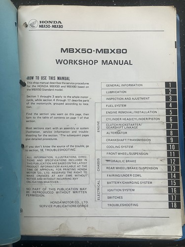 Genuine honda mbx50 - genuine,