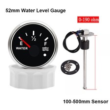 52mm Water Level Gauge 100-500mm Fuel Level Sender Sensor 0-190ohms Car Boat UK