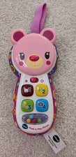 Vtech Peek-A-Baby Play Phone Educational Toy Musical Bear With Mirror Phone Used