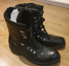Cesare Paciotti Combat Boots Black Leather Lace Up Men's Size UK 10| US 11 EU44