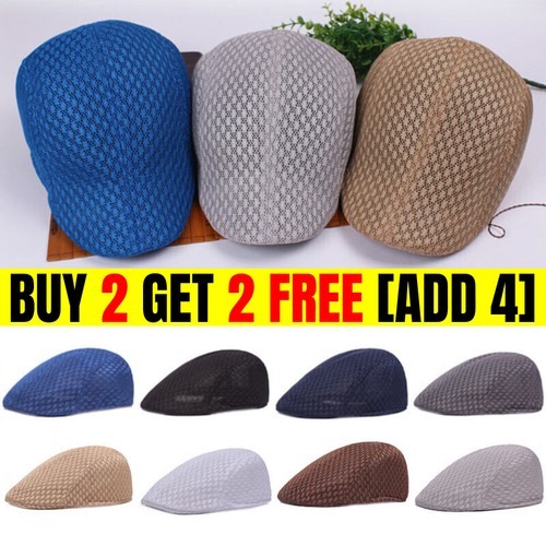 Men beret cotton - cotton, flat