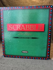 ***** SCRABBLE DELUXE Board Game-Built in Turntable-Timer-Complete-Used-W260