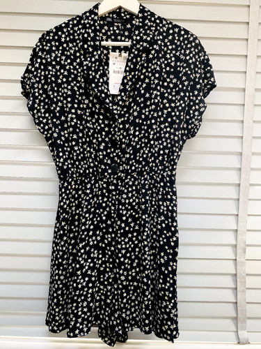Zara black floral - zara, jumpsuit